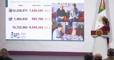 Salud Casa por Casa ha visitado a 8.5 millones de personas adultas mayores y con discapacidad; es un avance del 62.3% en censo: Presidenta
