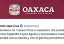 Condenamos de manera firme el asesinato del periodista Francisco Alejandro Leyva Aguilar y expresamos nuestra solidaridad con su familia y con el gremio periodístico.