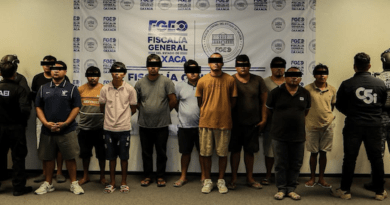 Fiscalía de Oaxaca, Defensamx, Secretaría de Marina, Guardia Nacional y Policía Estatal SSPC Oaxaca, desarticulan células dedicadas a la extorsión en Juchitán; hay 11 personas detenidas y aseguramientos de droga, arma y equipo táctico